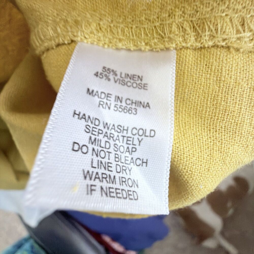 for cynthia linen blend lagenlook cocoon dress cowl neck mustard size large - Picture 9 of 13